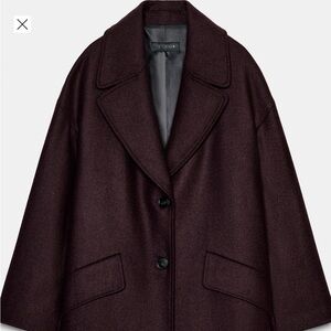 Zara Women's Coat in Deep Burgundy